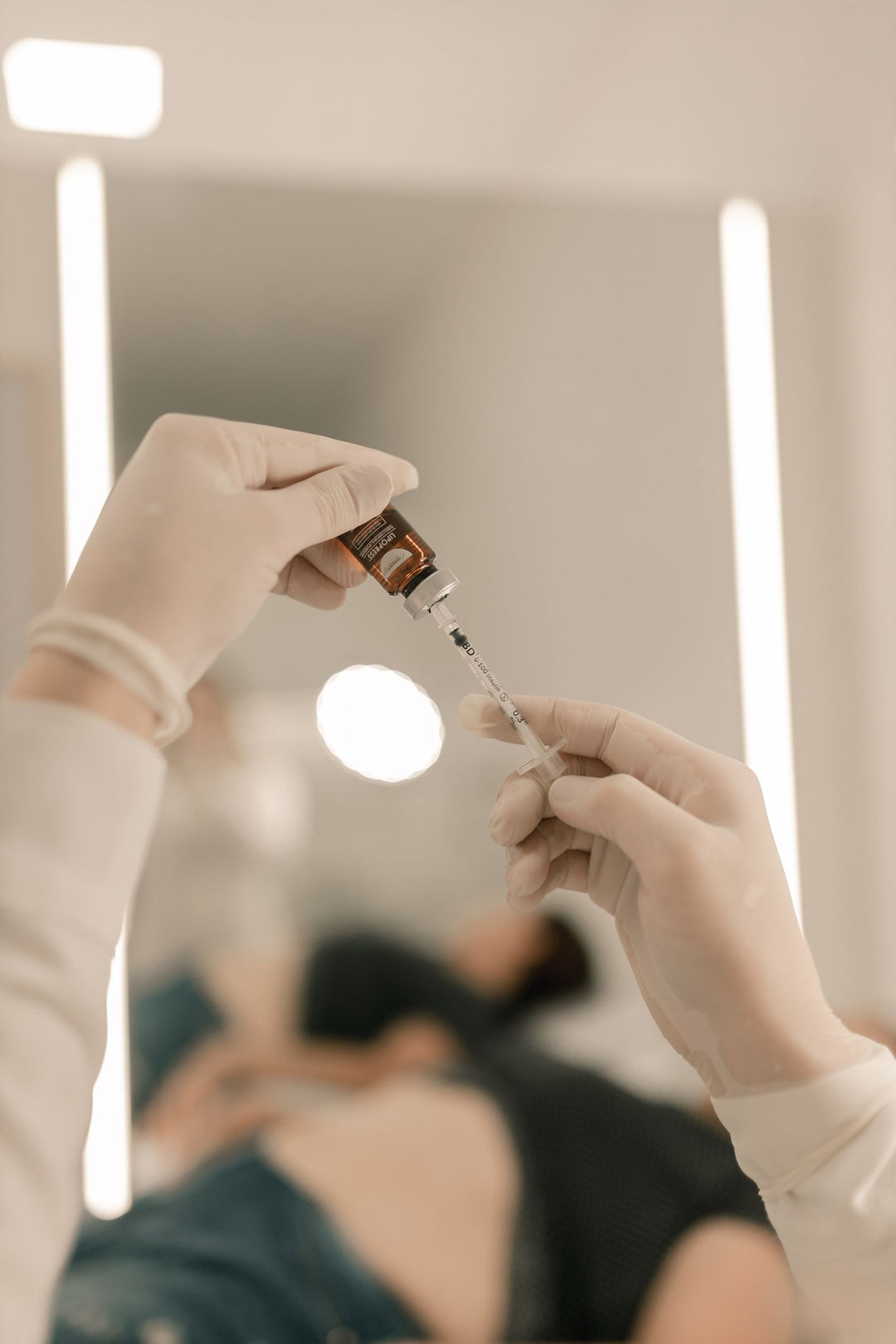 Syringe being prepared in a clinic