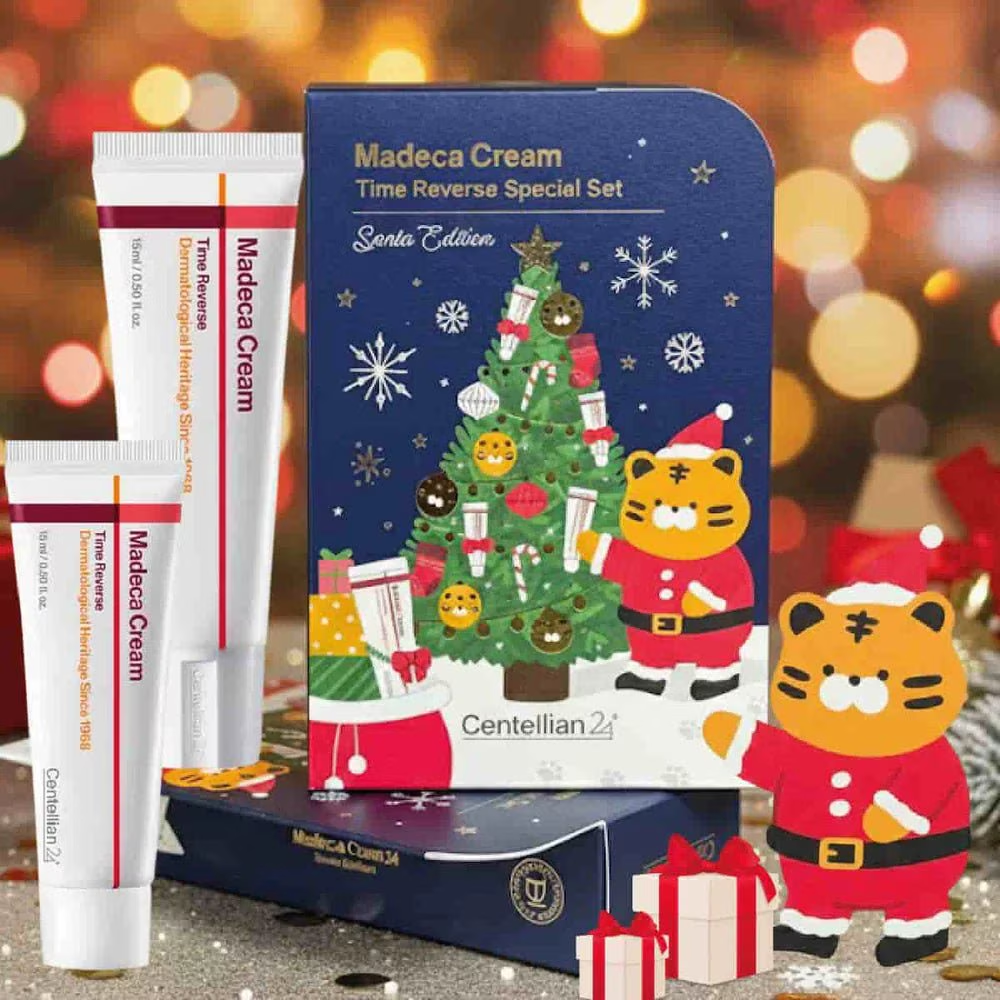 CENTELLIAN24 Madeca Cream Time Reverse Set Santa Edition holiday gift set lifestyle photo