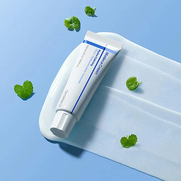 CENTELLIAN24 Madeca Cream Hydra Calming tube on cooling gel texture with centella leaves