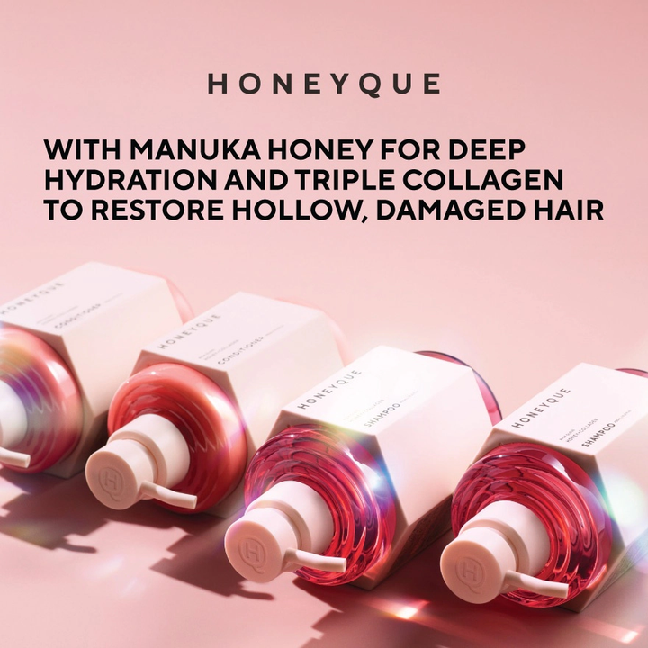 HONEYQUE Rich Gloss Honey + Collagen Shampoo 450ml HONEYQUE